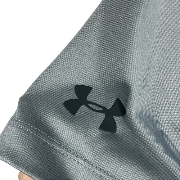 Under Armour ColdBlack Performance Gray Polo Shirt Heat Gear Loose Fit Medium - Picture 8 of 14